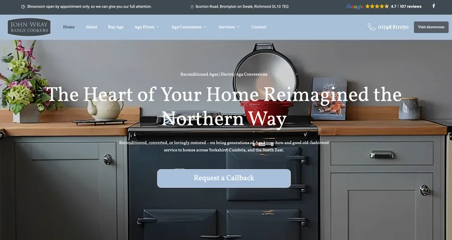 John Wray Range Cookers website